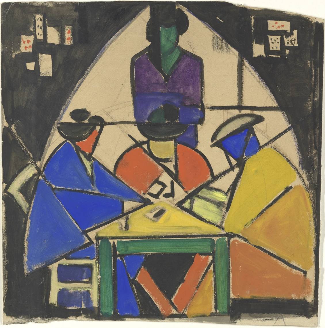 Theo van Doesburg, Studie voor De kaartspelers, 1916