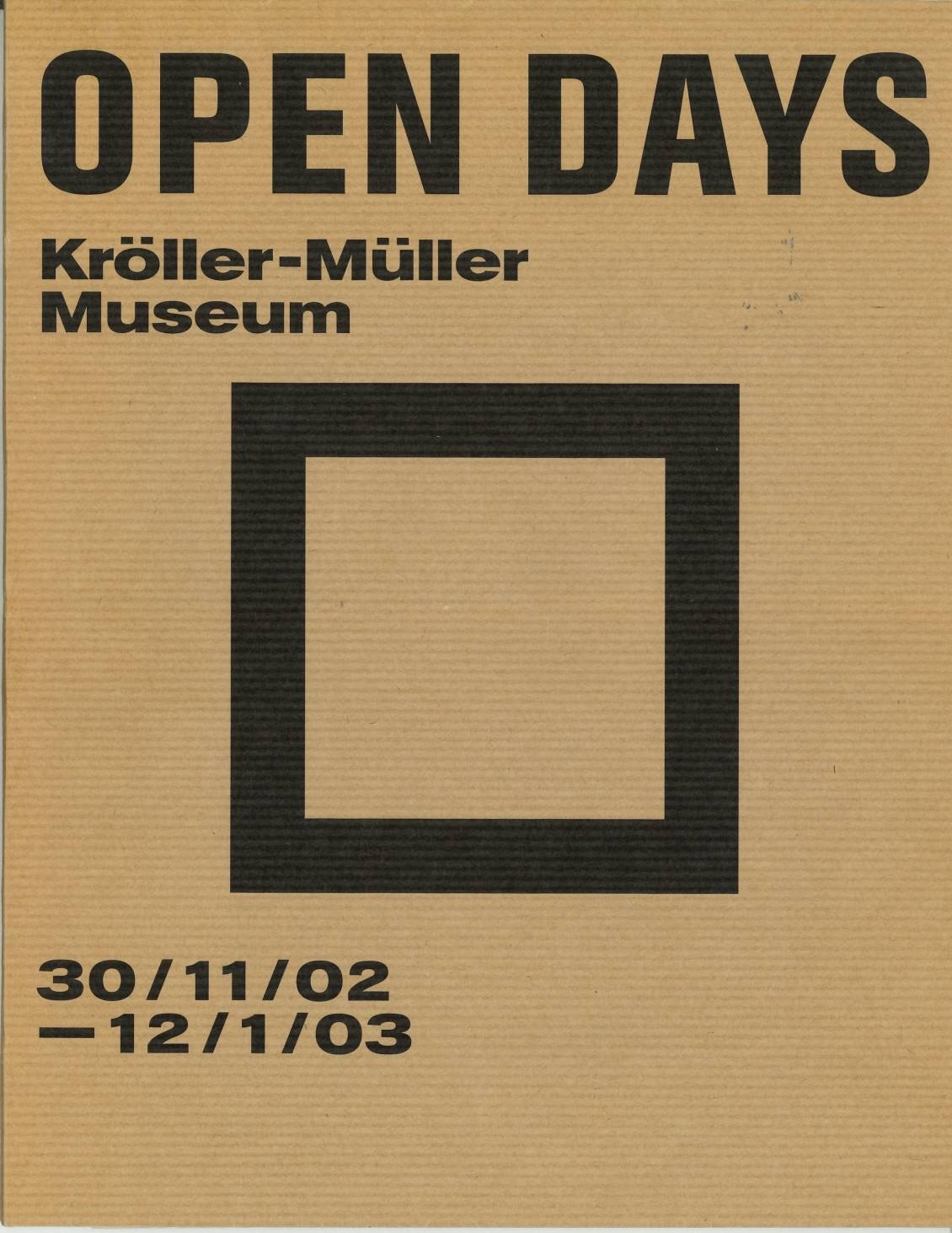 ROMA Publications, Open days; Kröller-Müller Museum, 2002