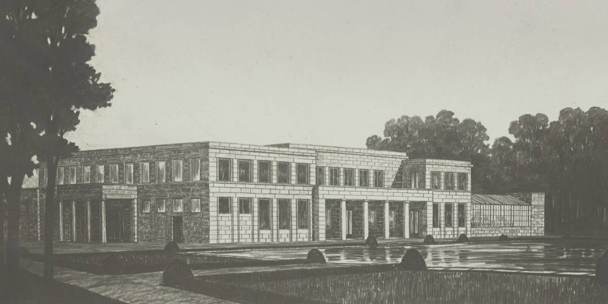 Peter Behrens, Ontwerptekening voor landhuis Ellenwoude te Wassenaar, 1911